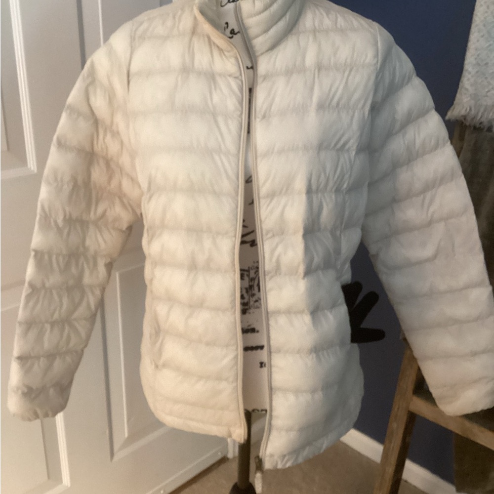 Cream White Puffer Coat